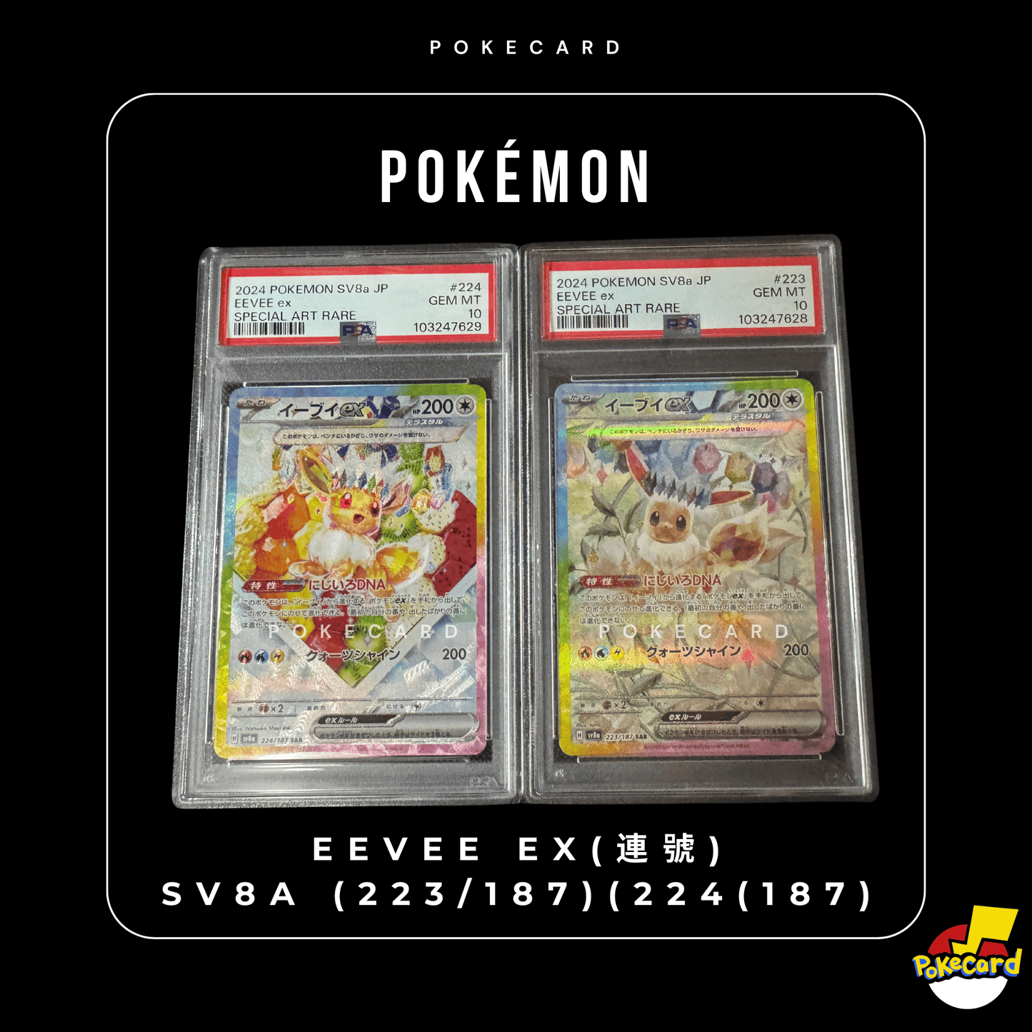 [PSA10連號] Eevee ex (223/187) (224/187)