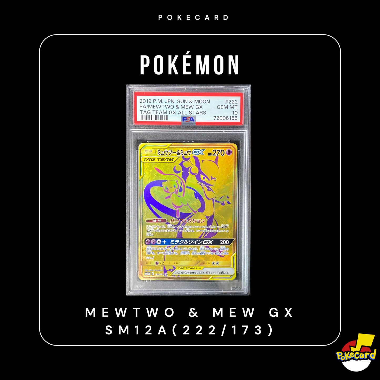 [PSA10] Mewtwo & Mew GX SM12A(222/173)