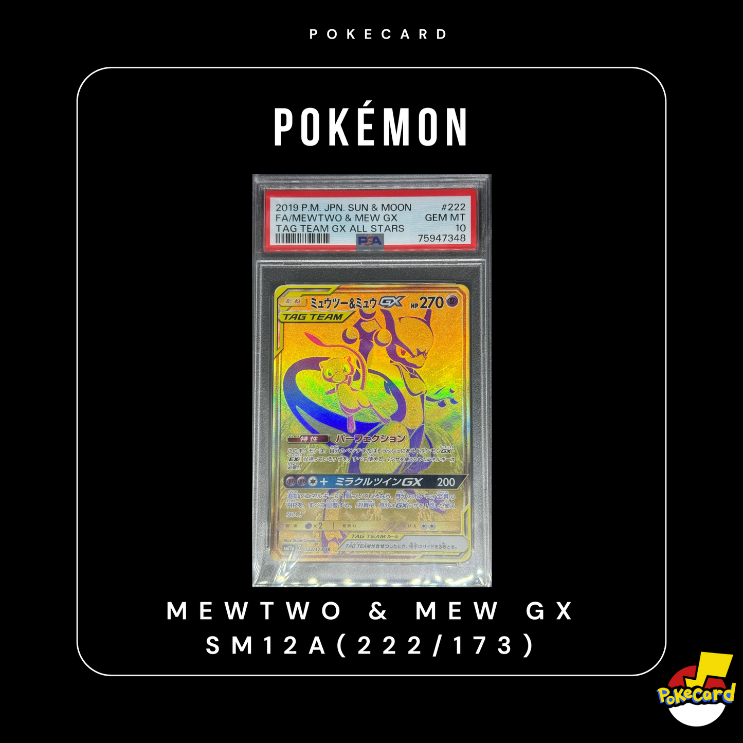 [PSA10] Mewtwo & Mew GX SM12A(222/173)